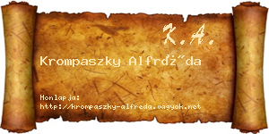 Krompaszky Alfréda névjegykártya